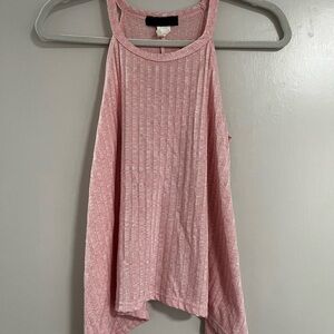 Pink Sleeveless Ribbed Top